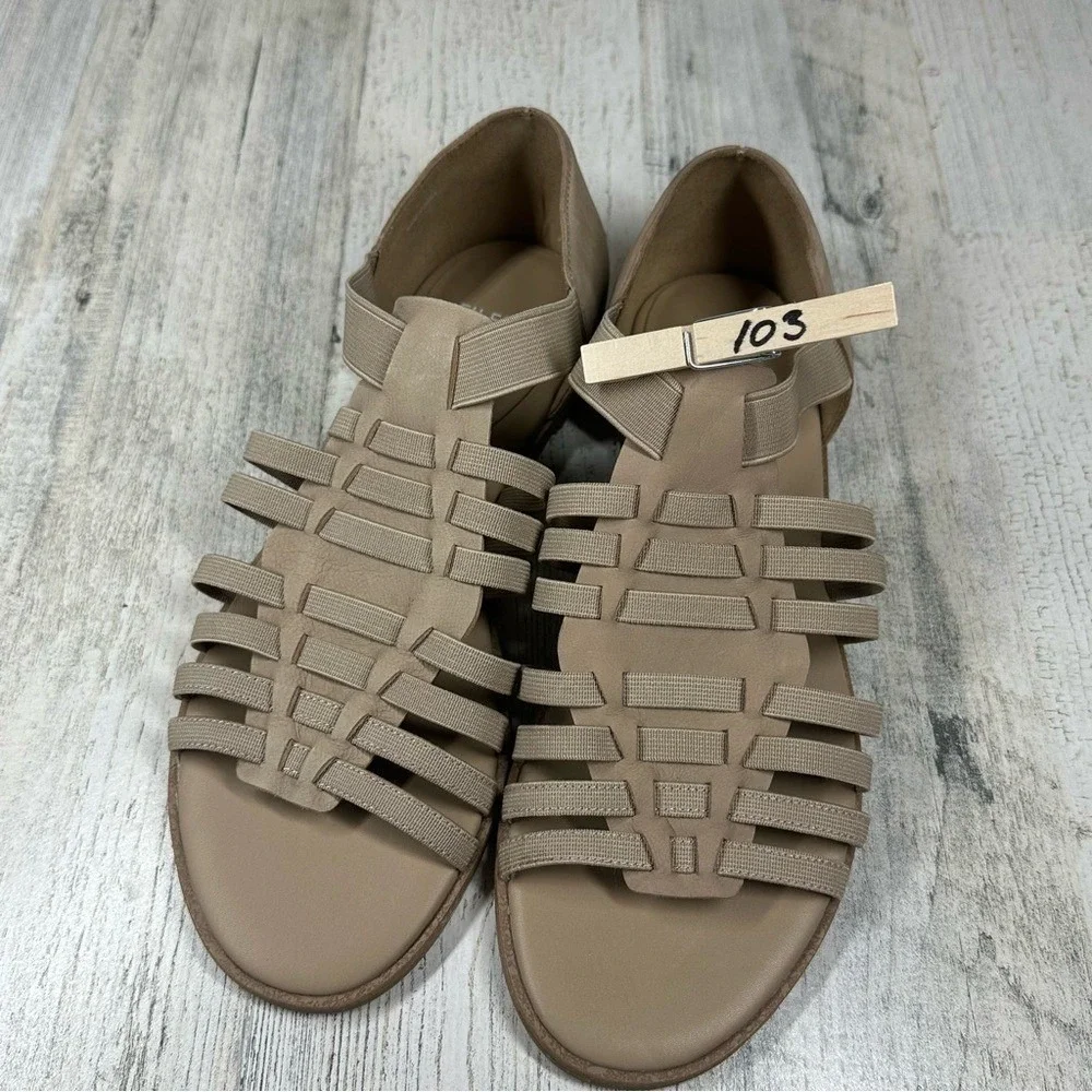 Eileen Fisher Rato Nubuck Leather Stretch‎ Slip-On Fisherman Sandals Women's 7